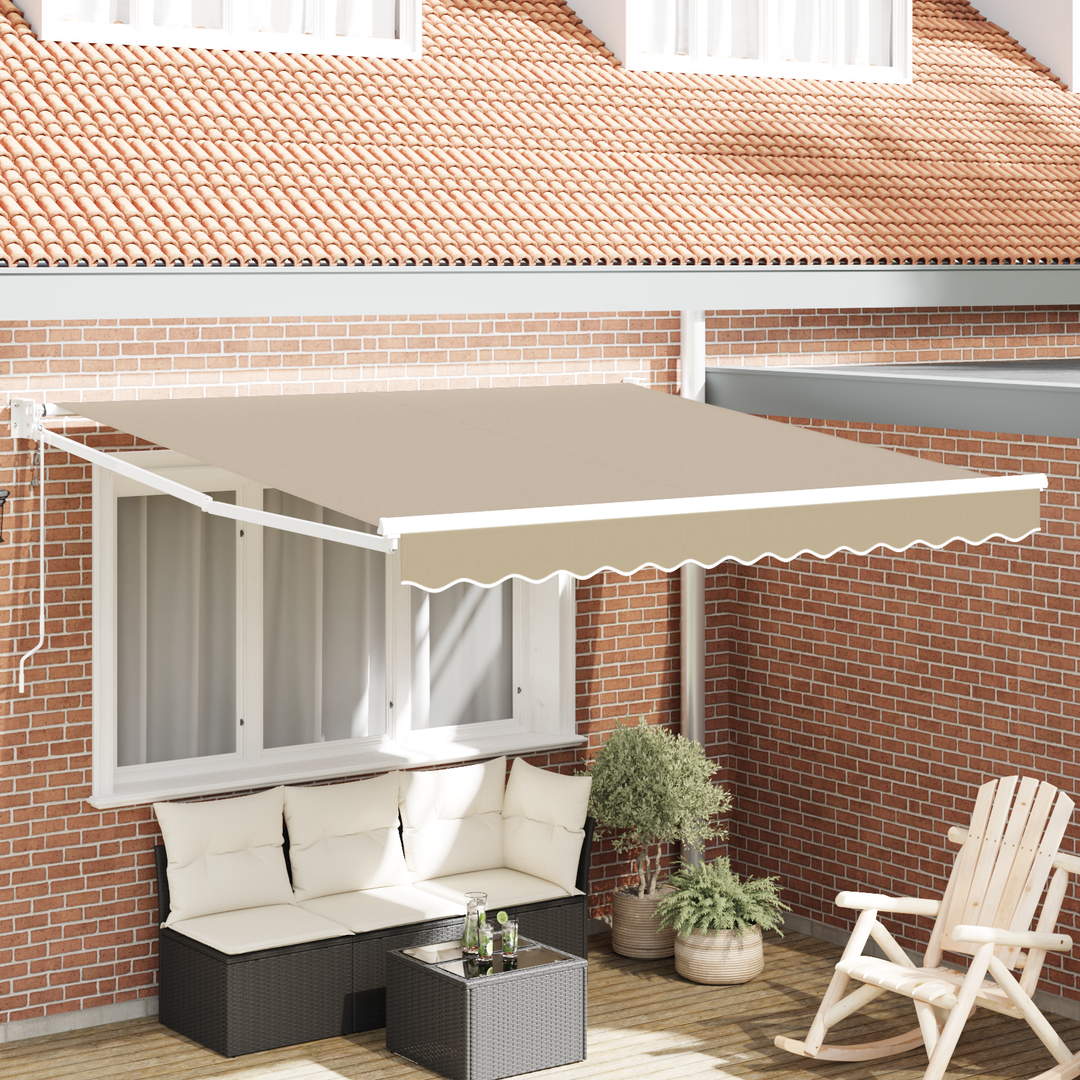 Udtrækkelig markise Beige 350 x 250 cm Polyester og metal
