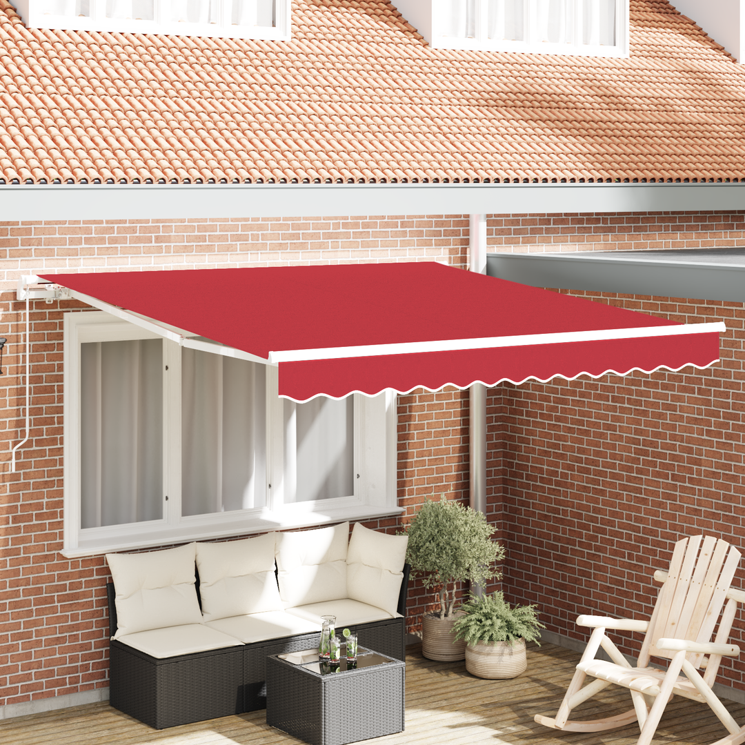 Udtrækkelig markise Rød 350 x 250 cm Polyester og Aluminium