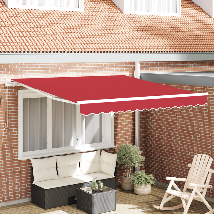 Udtrækkelig markise Rød 350 x 250 cm Polyester og Aluminium