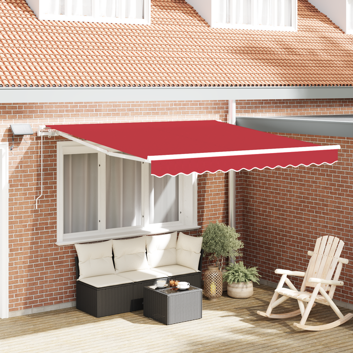 Udtrækkelig markise Rød 350 x 250 cm Stof og aluminium