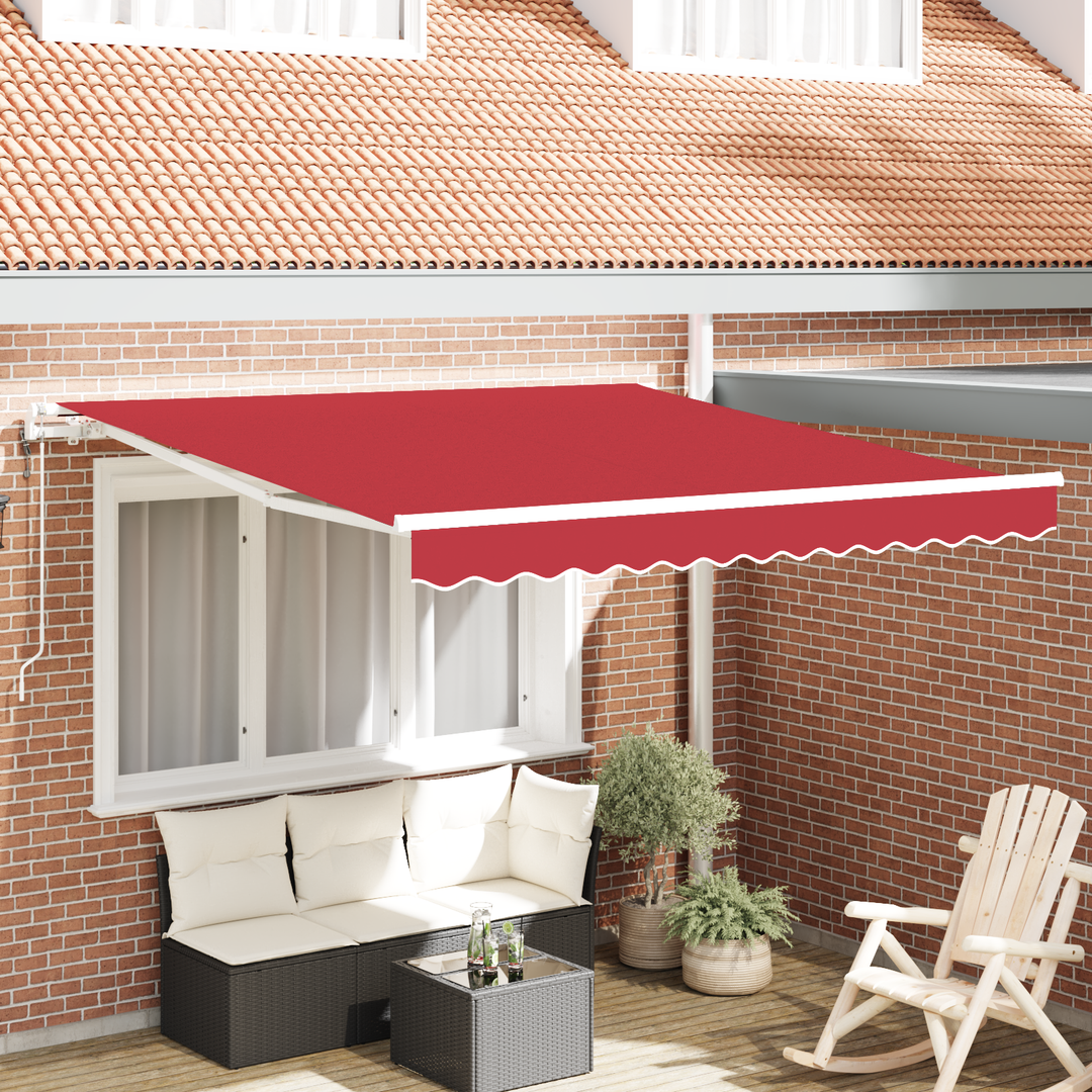 Udtrækkelig markise Rød 350 x 250 cm Stof og aluminium