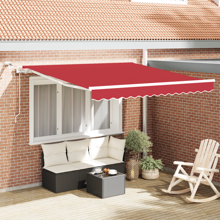 Udtrækkelig markise Rød 350 x 250 cm Polyester