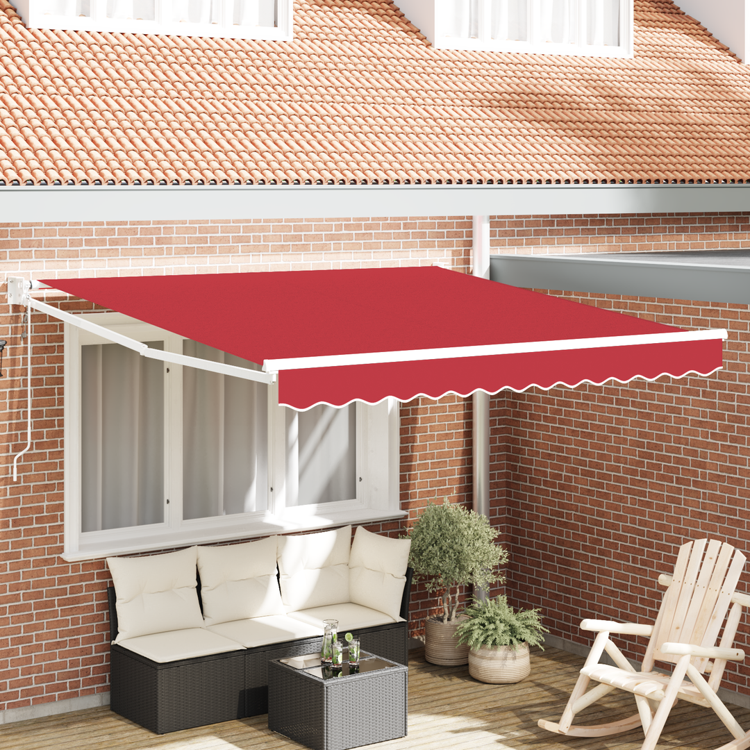 Udtrækkelig markise Rød 350 x 250 cm Polyester og metal