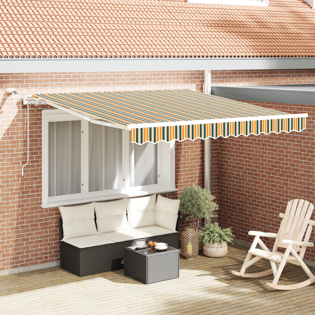 Markiseduge Grøn og Gul 350 x 250 cm Polyester