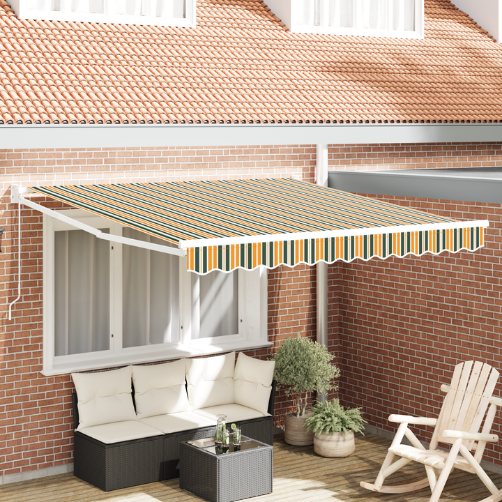 Udtrækkelig markise Grøn 350 x 250 cm Polyester og Aluminium