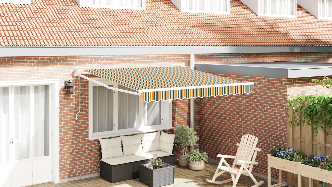 Markise Flerfarvet 350 x 250 cm Polyester og metal
