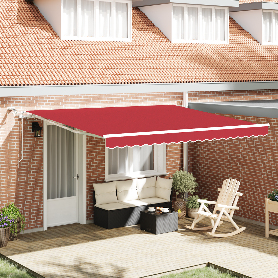 Udtrækkelig markise Rød 400 × 300 cm Polyester