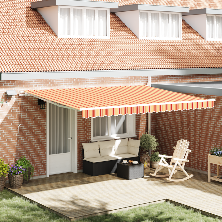 Udtrækkelig markise Gul og orange 450 × 300 cm