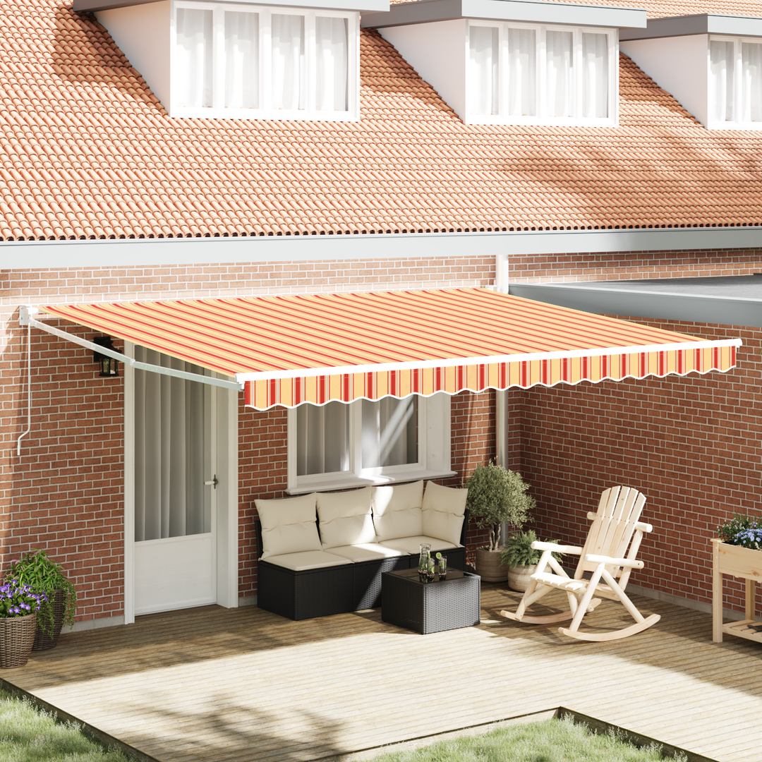 Udtrækkelig markise Gul og orange 450 x 300 x 165 cm