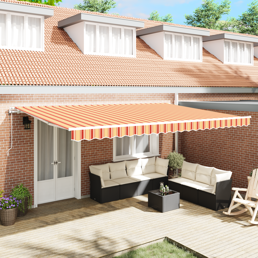 Udtrækkelig markise Gul og orange 500 × 300 cm