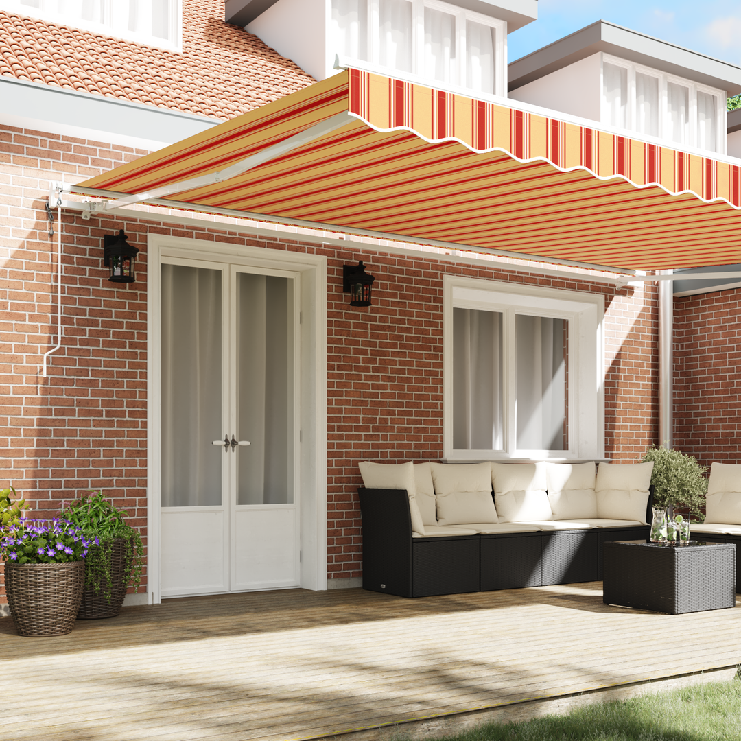 Udtrækkelig markise Gul og orange 500 × 300 cm