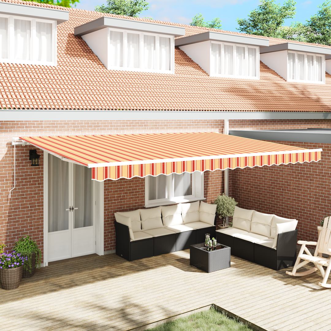 Udtrækkelig markise Gul og orange 500 × 350 cm