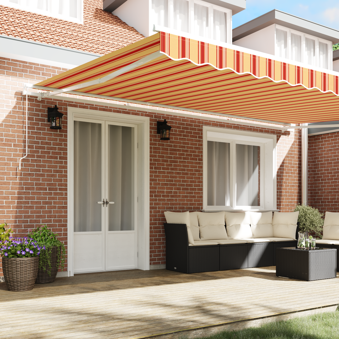 Udtrækkelig markise Gul og orange 500 × 350 cm