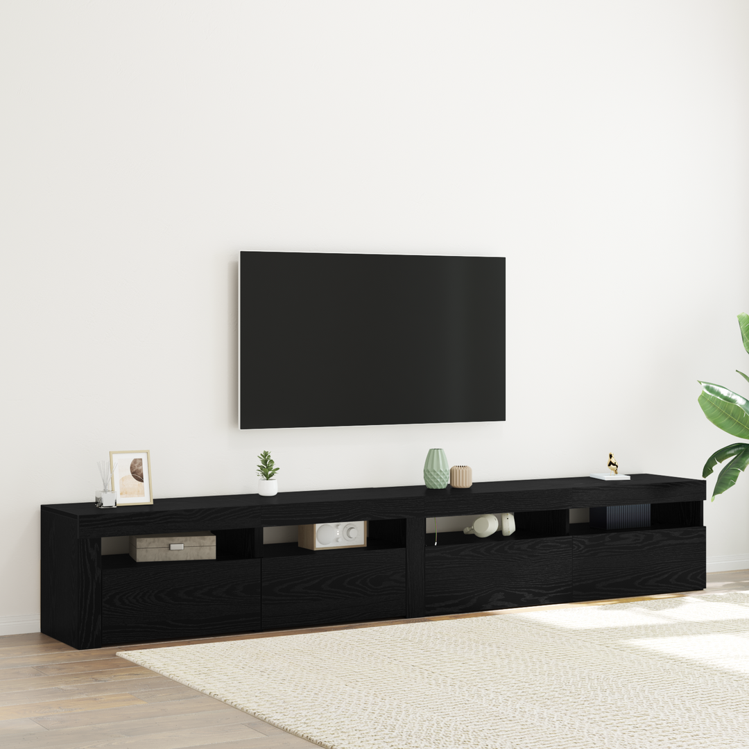 TV-skab 2 pcs Sort eg 240 x 35 x 40 cm Konstrueret træ