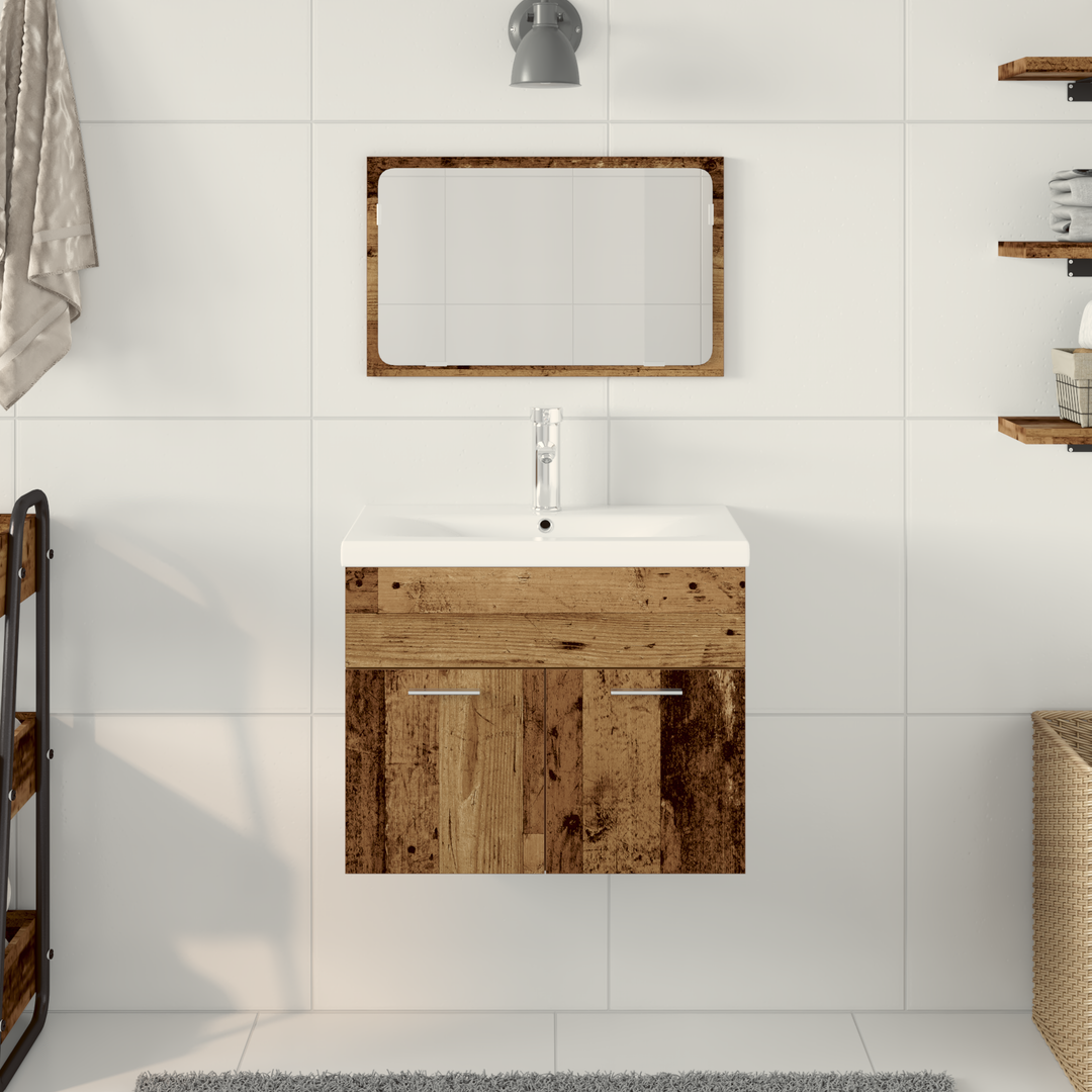 Badeværelsesskab med skuffe Vægmonteret Konstrueret træ