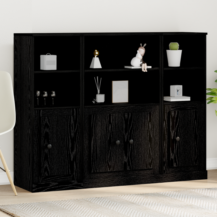 Highboard Sort eg 132 x 35,5 x 103,5 cm Konstrueret træ