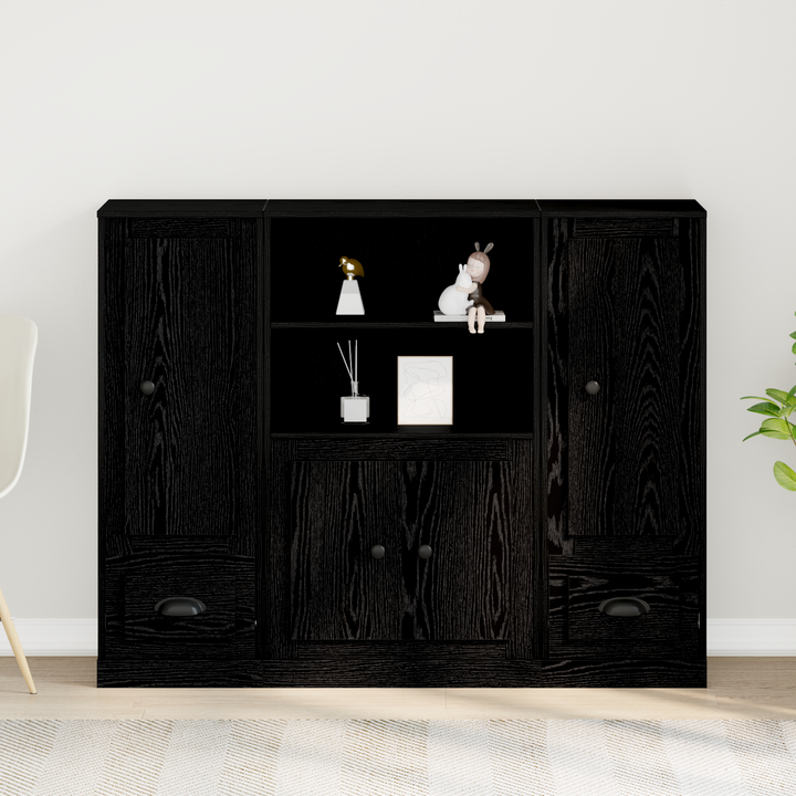 Highboard Sort eg 132 x 35,5 x 103,5 cm Konstrueret træ