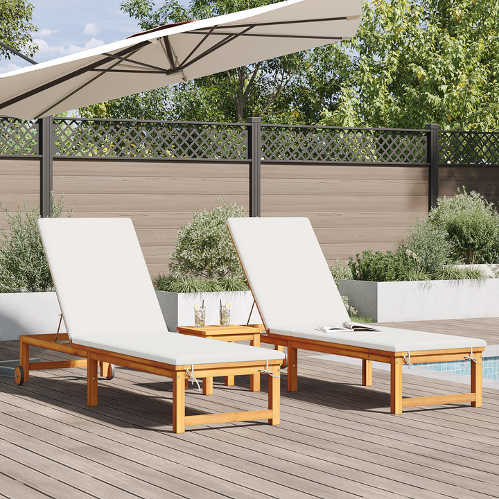 Solstol 2 pcs Brun 202 x 53 x 89 cm Massivt Akacietræ