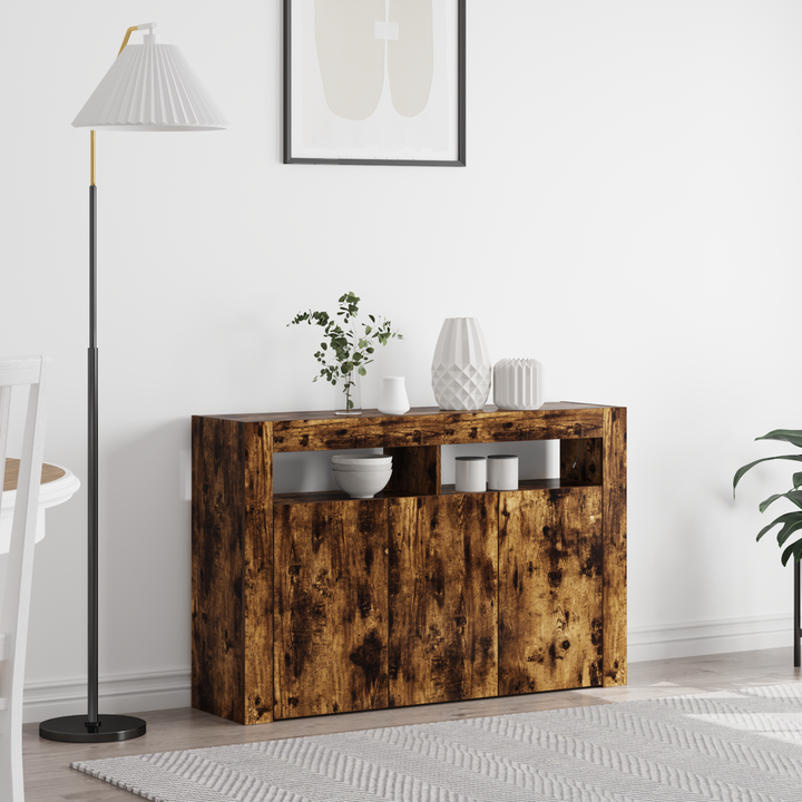 Sideboard Røget eg 116 x 30 x 75 cm Konstrueret træ