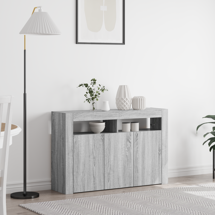Sideboard Grå Sonoma 116 x 30 x 75 cm Konstrueret træ