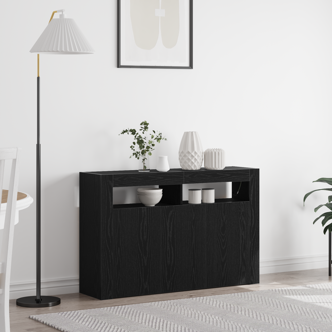 Sideboard Sort eg 116 x 30 x 75 cm Konstrueret træ