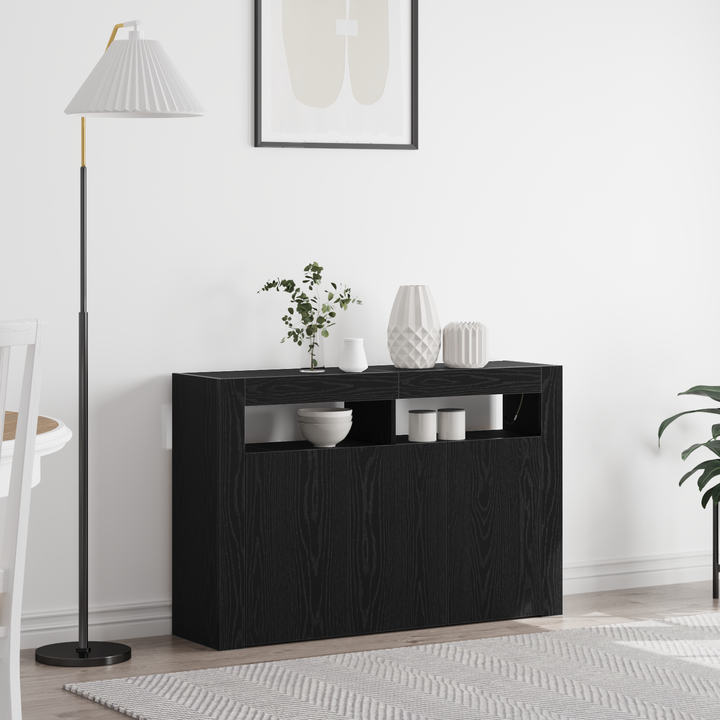 Sideboard Sort eg 116 x 30 x 75 cm Konstrueret træ