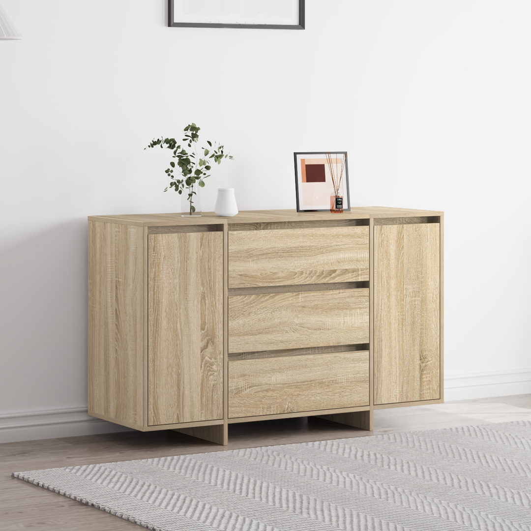 Sideboard med skuffe Sonoma eg 120 x 41 x 75 cm Konstrueret træ