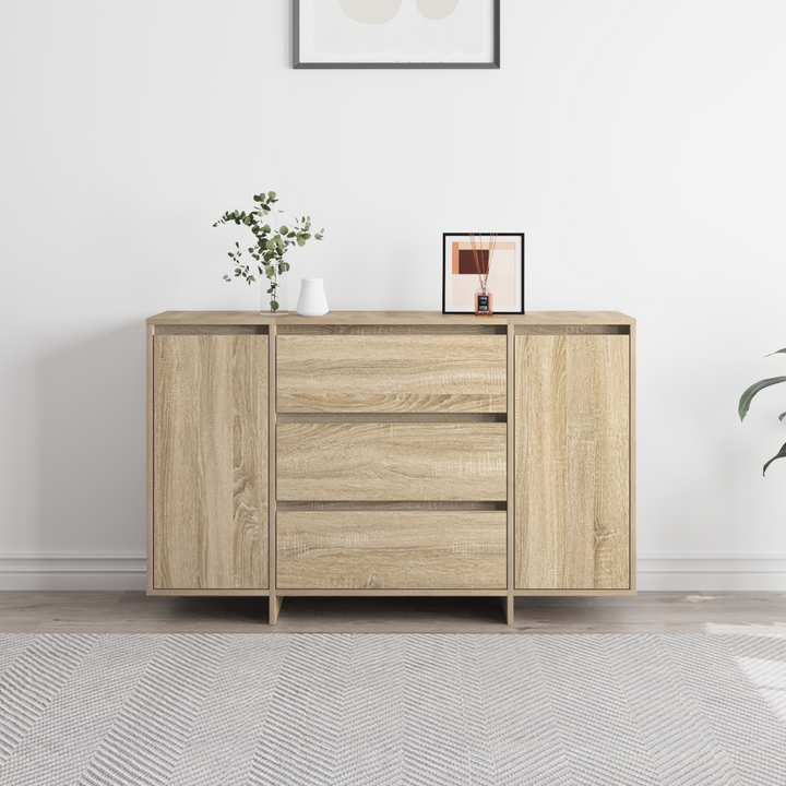 Sideboard med skuffe Sonoma eg 120 x 41 x 75 cm Konstrueret træ