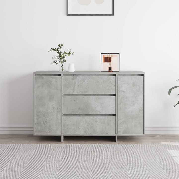 Sideboard med skuffe Beton Grå 120 x 41 x 75 cm Konstrueret træ
