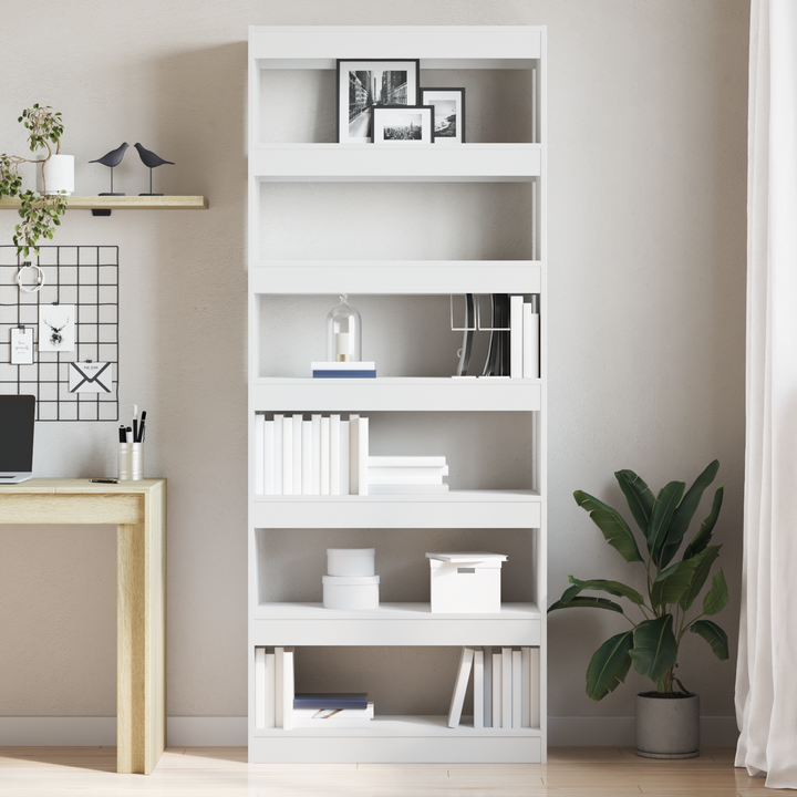 Bogskab med hylde Hvid 80 x 30 x 198 cm Konstrueret træ