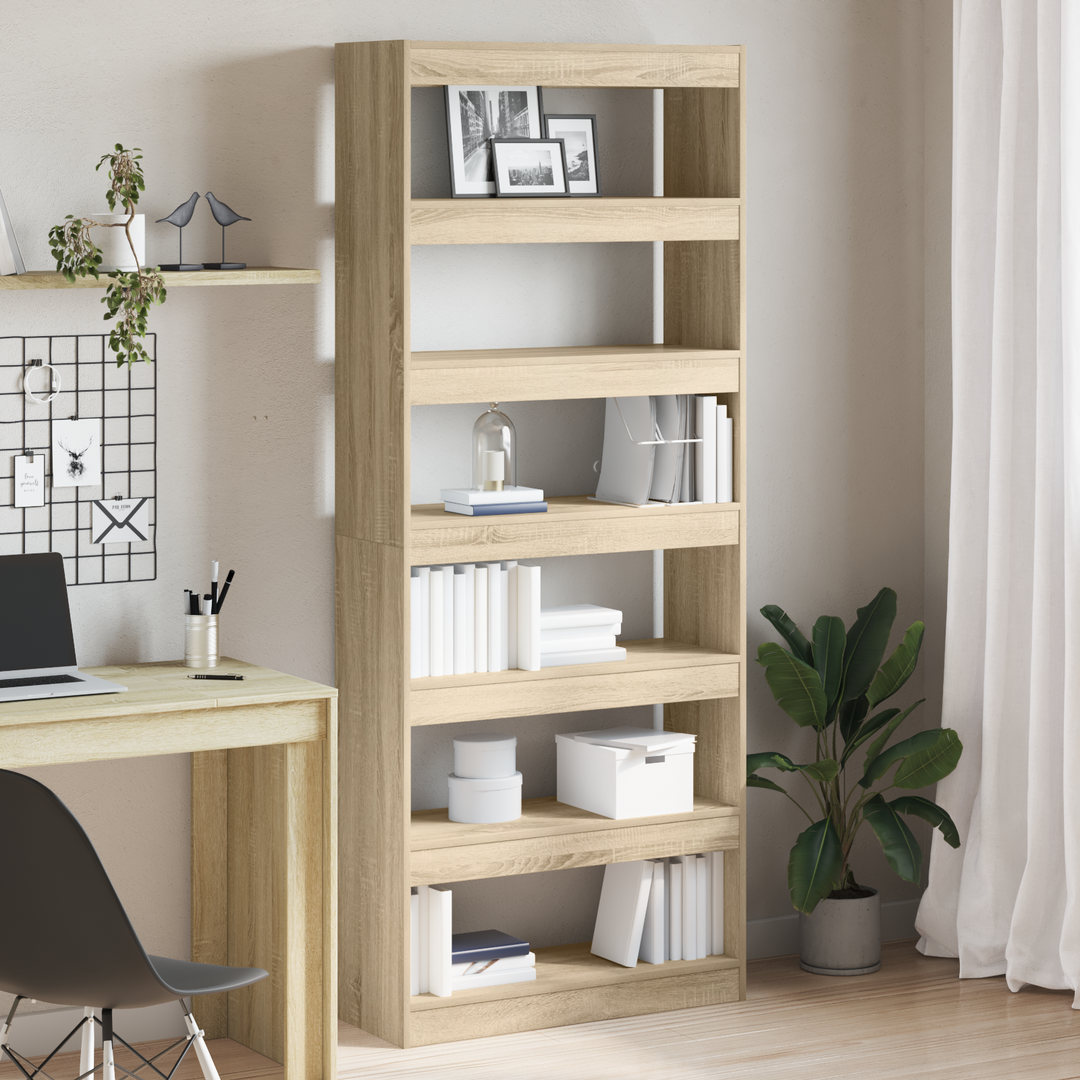 Bogskab med hylde Sonoma eg 80 x 30 x 198 cm Konstrueret træ