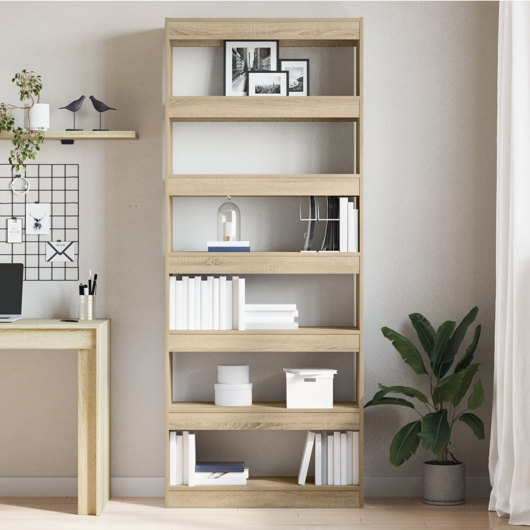 Bogskab med hylde Sonoma eg 80 x 30 x 198 cm Konstrueret træ