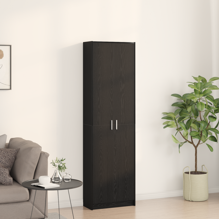 Garderobeskab med dør Sort eg 55 x 25 x 189 cm Konstrueret træ