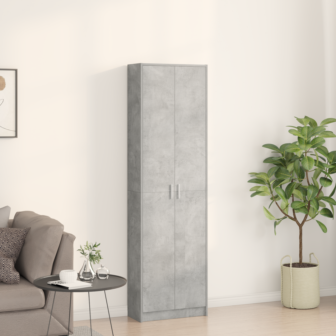 Garderobeskab Beton Grå 55 x 25 x 189 cm Konstrueret træ