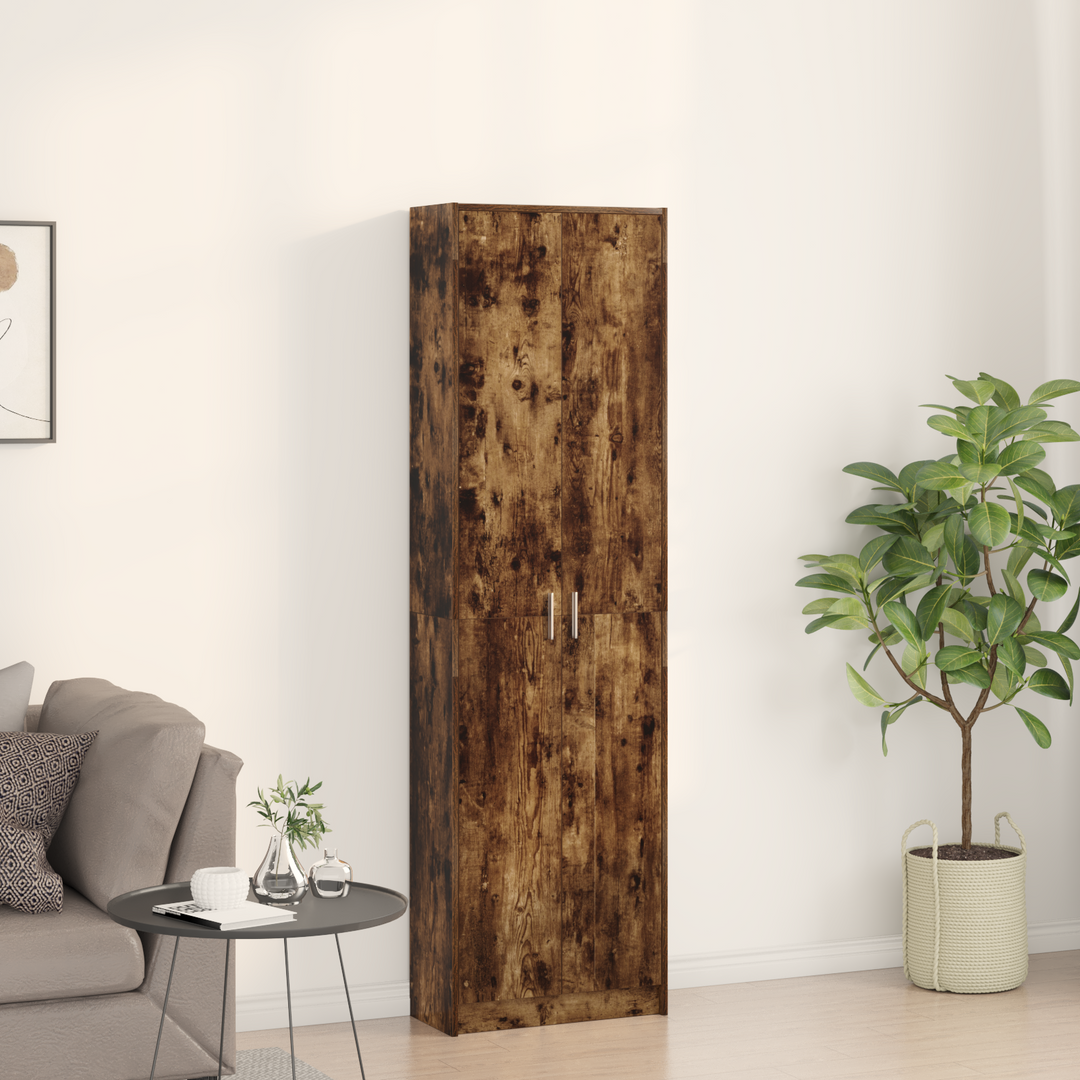 Garderobeskab med dør Røget eg 55 x 25 x 189 cm Konstrueret træ