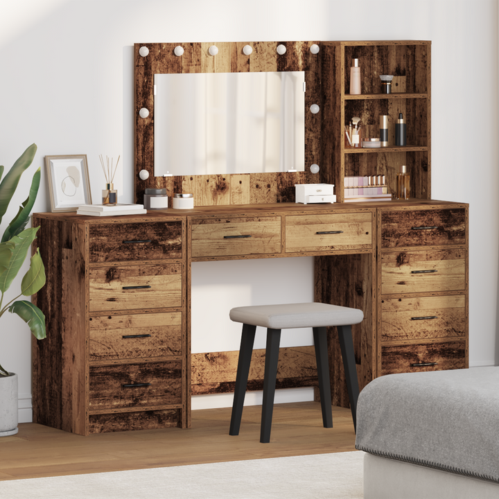 Klædeskab med hylde 3 pcs Brun 40 x 41 x 135 cm Konstrueret træ