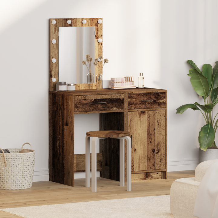 Klædeskab med dør 2 pcs Brun 50 x 41 x 135 cm Konstrueret træ