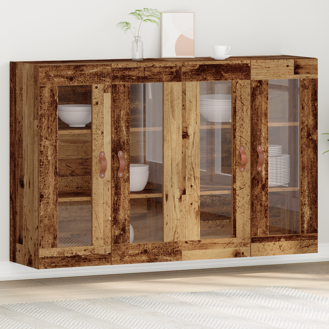 Væggeskabe 2 pcs Gammelt træ 69,5 x 34 x 90 cm Konstrueret træ