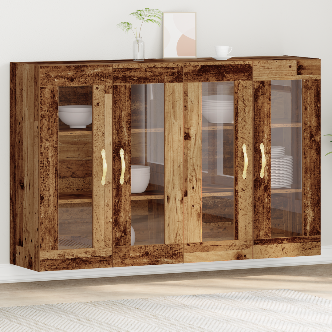 Væggeskabe 2 pcs Gammelt træ 69,5 x 34 x 90 cm Konstrueret træ