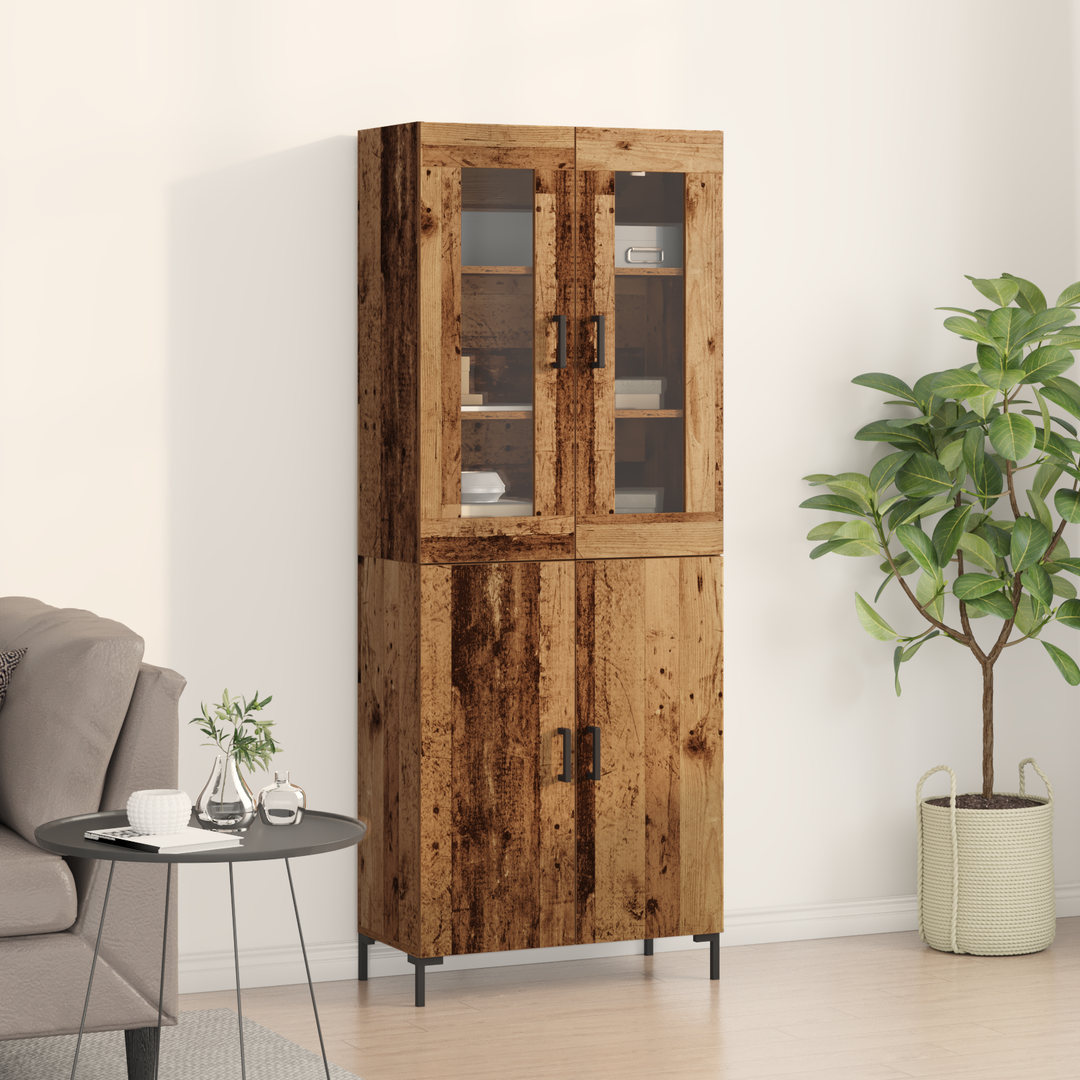 Highboard 2 pcs Gammelt træ 69,5 x 34 x 180 cm Konstrueret træ