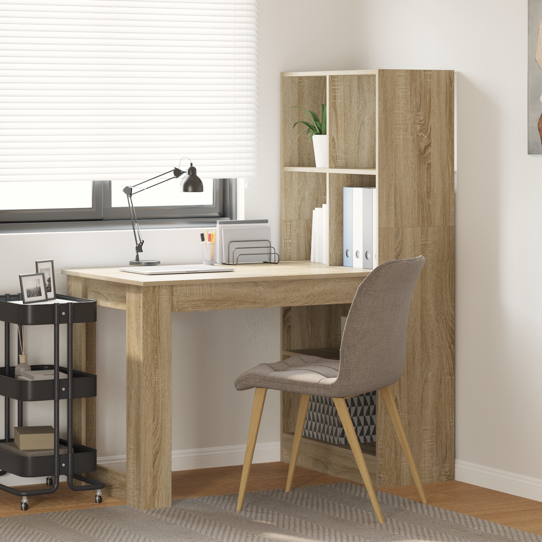 Bord med hylde Sonoma eg 122 x 67 x 145 cm Konstrueret træ