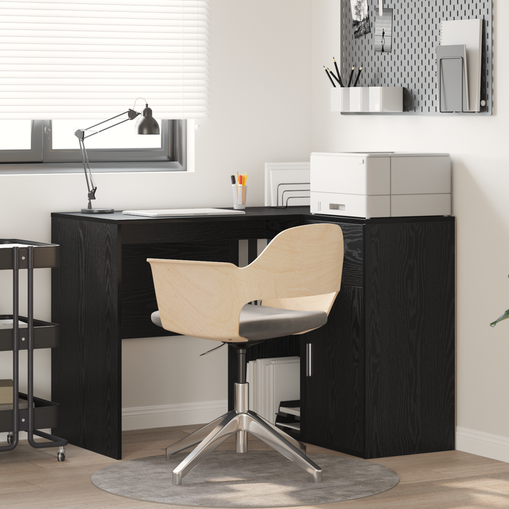 Hjørneskrivebord med skuffe Sort eg 102 x 88 x 75 cm