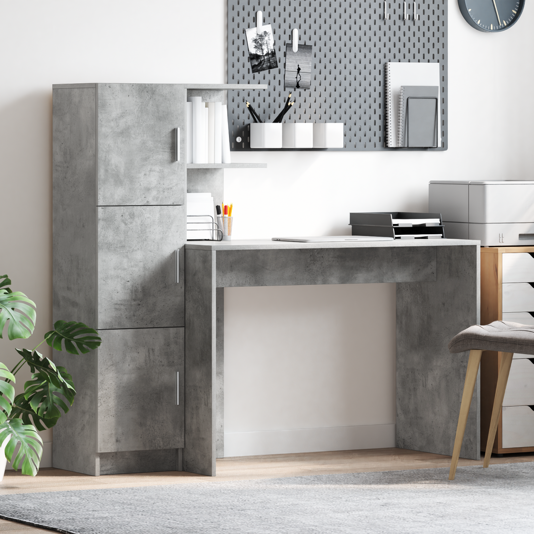 Bord 2 pcs Beton Grå