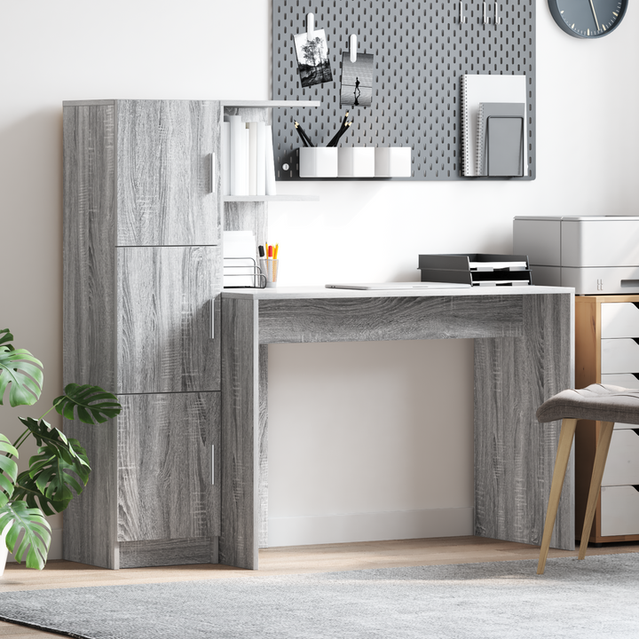 Bord 2 pcs Grå Sonoma