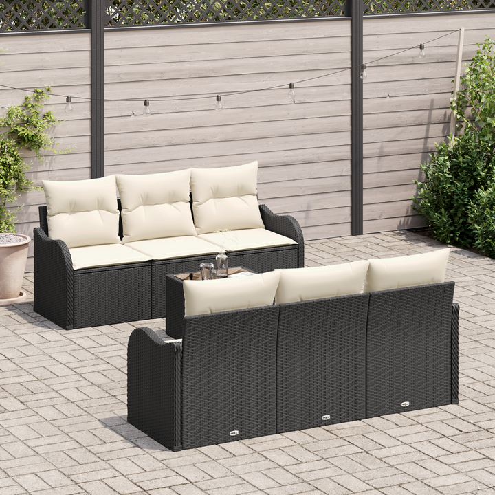 Havesofa Sæt Sort 55 x 55 x 37 cm polyrattan