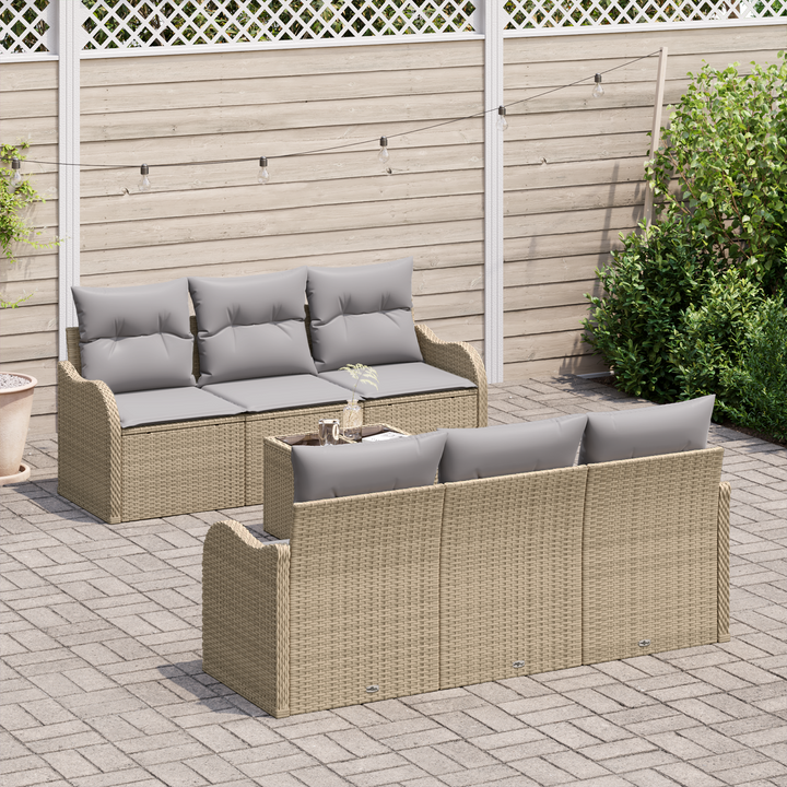 Havesofa Sæt Beige 55 x 55 x 37 cm polyrattan