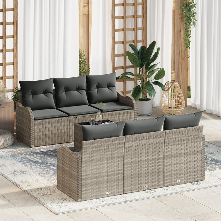 Havesofa Sæt Lysegrå 55 x 55 x 37 cm polyrattan
