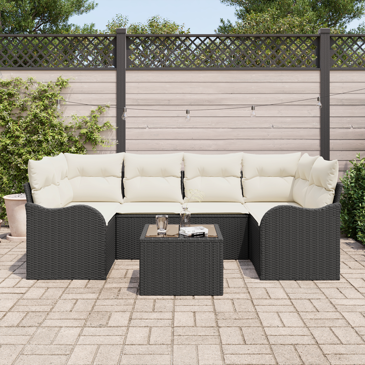 Havesofa Sæt Sort 55 x 55 x 37 cm polyrattan