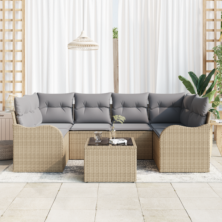 Havesofa Sæt Beige 55 x 55 x 37 cm polyrattan