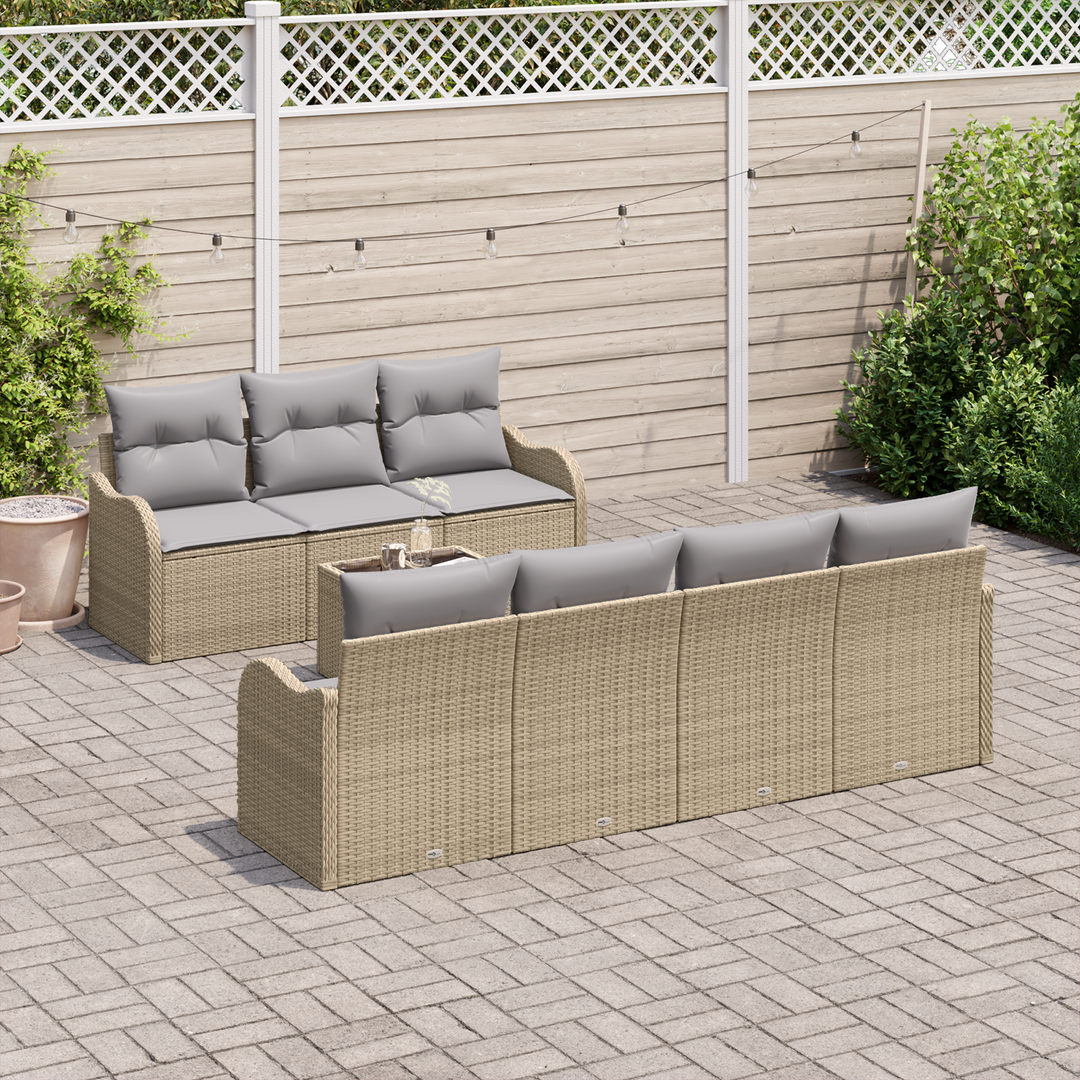Havesofa Sæt Beige 55 x 55 x 37 cm polyrattan